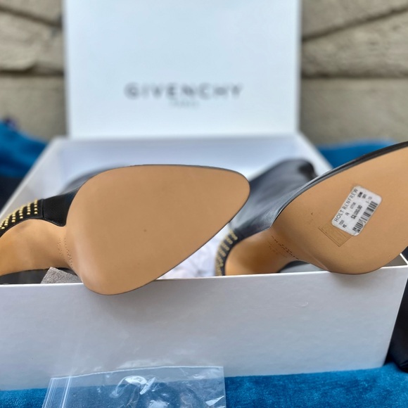 Givenchy - GV3 Mid Shaft Leather booths with Gold Studded Heel (Never Worn) - Picture 10 of 15